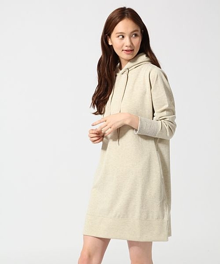 ボアフードスウェットワンピース
