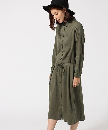 ロングシャツワンピース