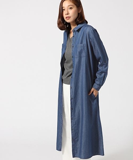 ロングシャツワンピース