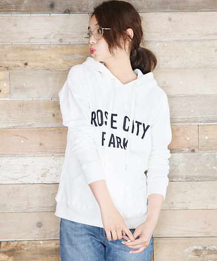 スウェットプリントパーカーロングスリーブ