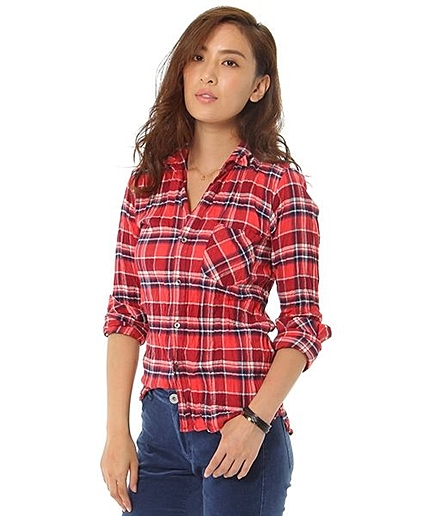 カラービエラチェックシャツ