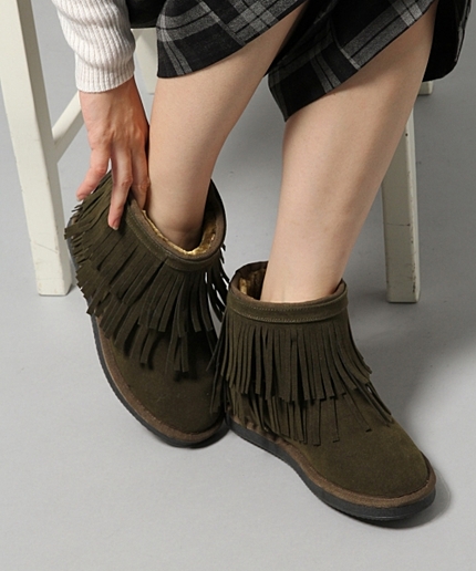 【WEB限定先行予約】フリンジムートンブーツ55