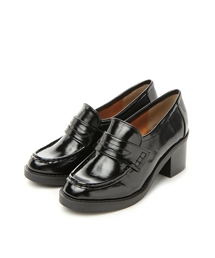 フェイクレザーローファーパンプス50