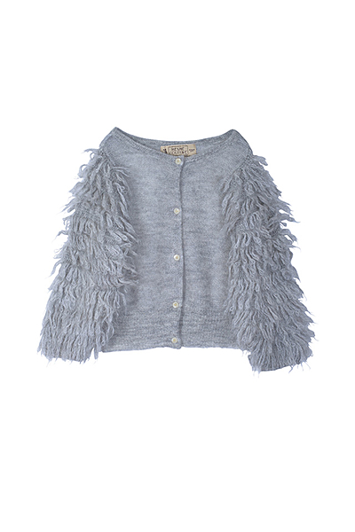 モヘアループカーデ