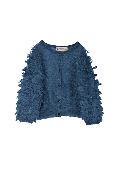 モヘアループカーデ