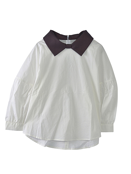 リボンカラーブラウス