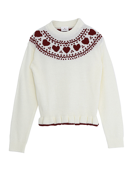 ハートペプラムニット