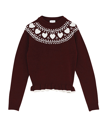 ハートペプラムニット