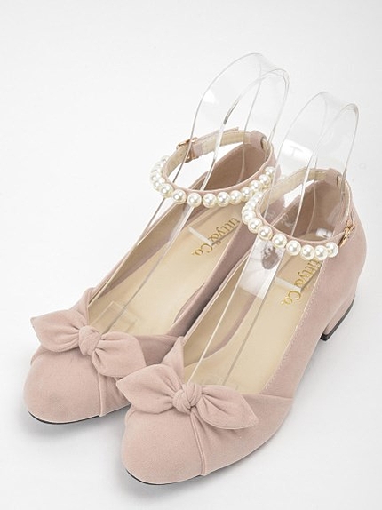 リボンパールパンプス