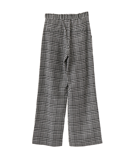 チェックタックワイドパンツ