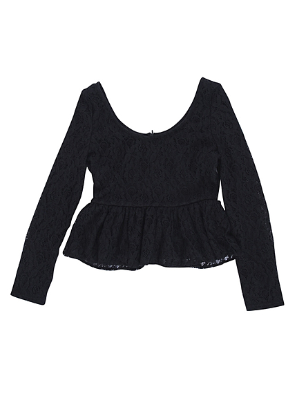 レースぺプラムトップス