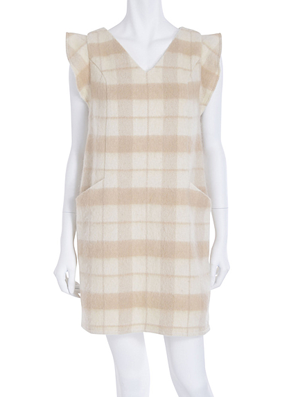 【DUO】 シャギーチェックフリルワンピース