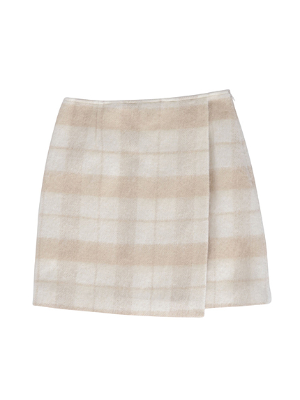 【DUO】 シャギーチェックラップスカート