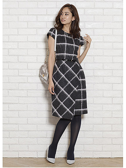 ダブルチェックタイトワンピース