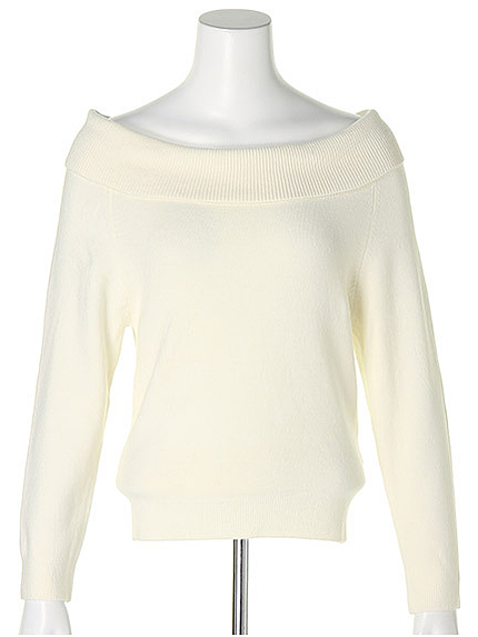 折り返しオフショルニット