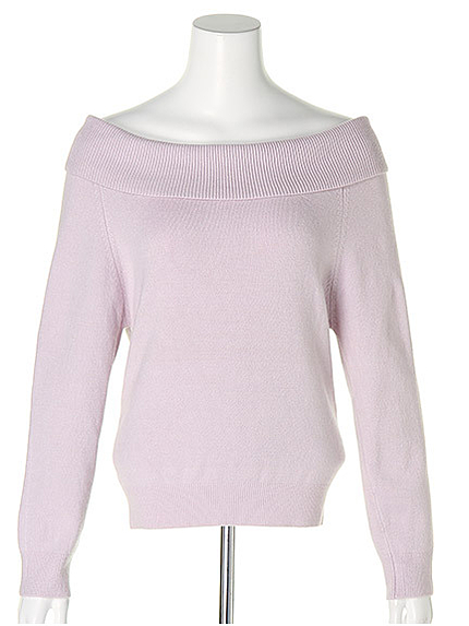 オフショル長袖ニット