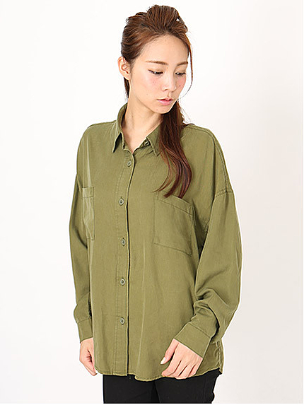 テンセルオーバーミリタリーシャツ
