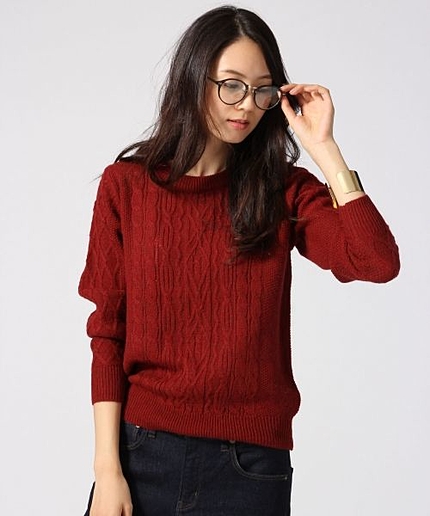 ７ゲージイタリアケーブルプルオーバー長袖