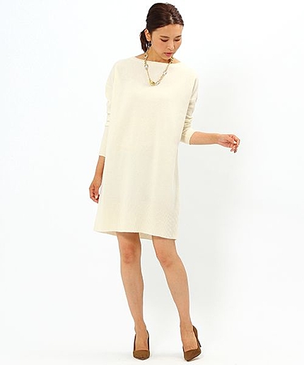 【pensee】トリニティークルーネックニットワンピース