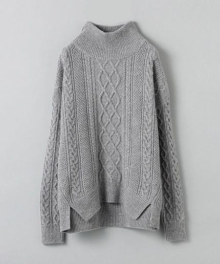 【完売カラー追加予約スタート】5GダブルネックケーブルプルオーバーLS