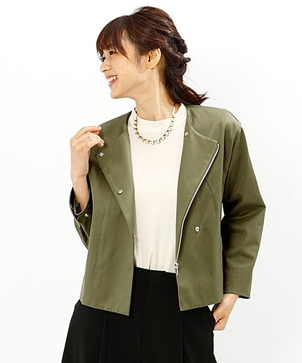 ウェポンノーカラージップブルゾン