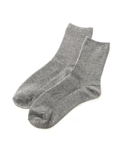 リブショートソックス