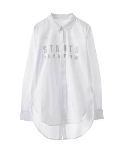 バックラップロゴシャツブラウス