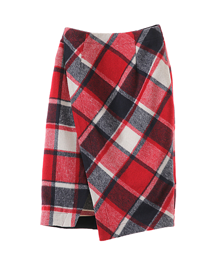チェックラップスカート