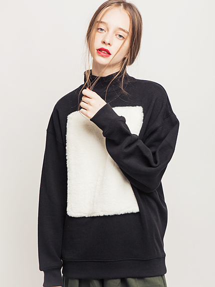 ファー付トレーナーチュニック