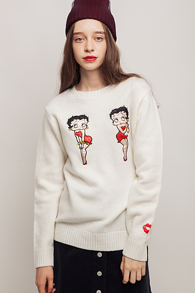 ベティちゃんワッペンニット