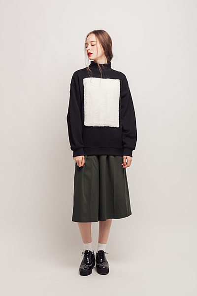 ファー付トレーナーチュニック