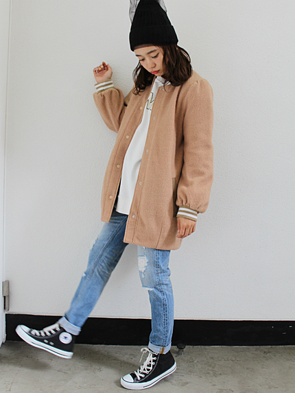 バルーン袖ロングスタジャン