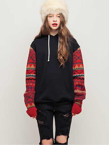 ネイティブニットスリーブパーカー