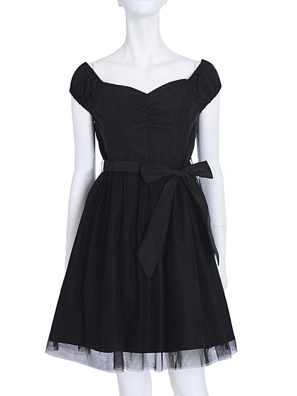 コルセット風オフショルワンピース