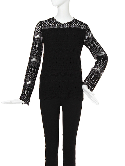 【FEMININE】スカラップレーストップス