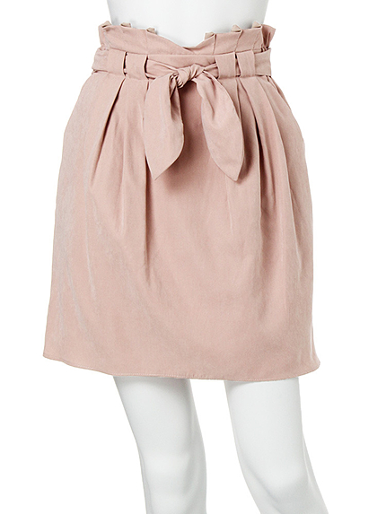 【DUO】 スエード調タックコクーンスカート