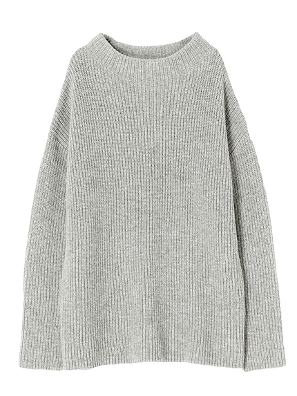 畔編ボトルネックBIGニット