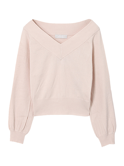 【W】ＶネックオフショルニットＴＯＰＳ