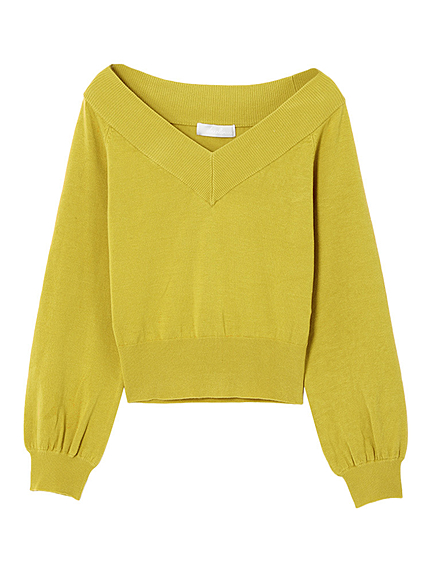 【W】ＶネックオフショルニットＴＯＰＳ