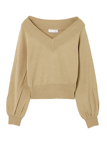 【W】ＶネックオフショルニットＴＯＰＳ