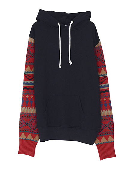 ネイティブニットスリーブパーカー