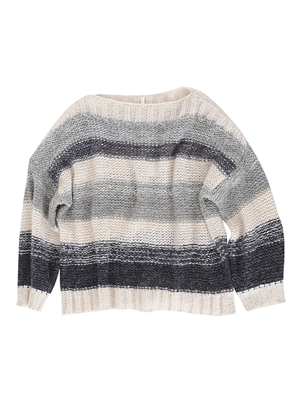 カラーボーダールーズニット