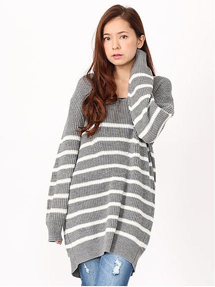 ボーダーニットチュニック