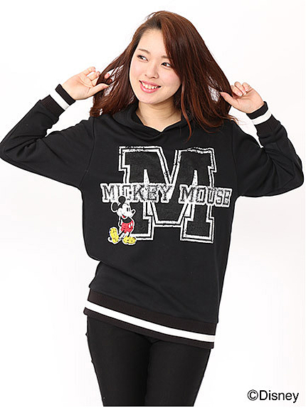【ディズニー】USED風プリントプルオーバーパーカー