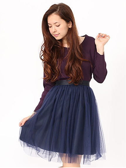 バックゴムチュールスカート