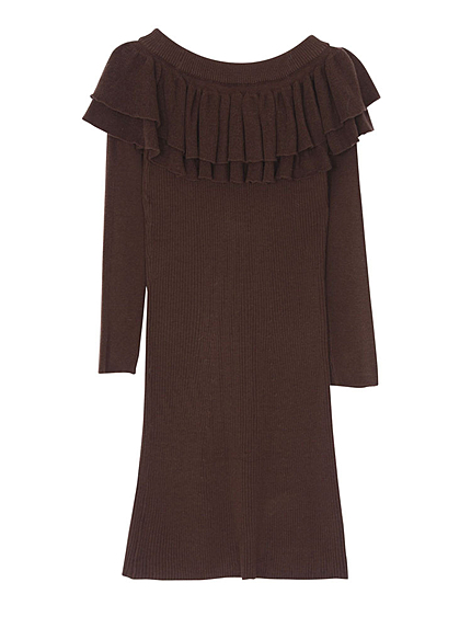 【dazzlin】ティアードフリルニットワンピース