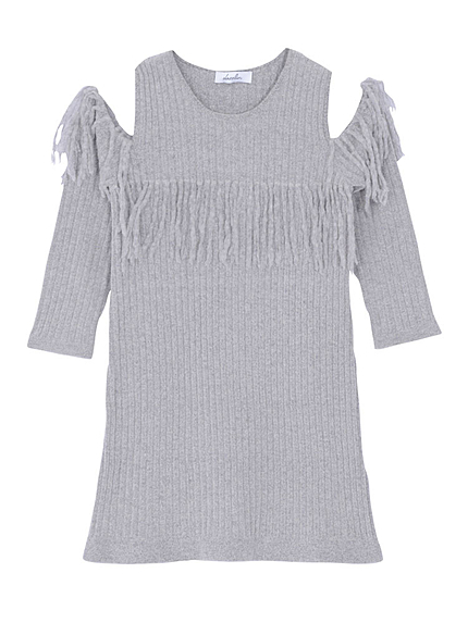 【dazzlin】フリンジニットワンピース