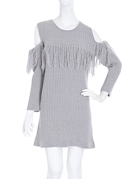 【dazzlin】フリンジニットワンピース
