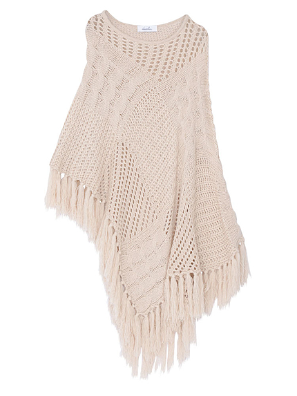 【dazzlin】フリンジニットポンチョ