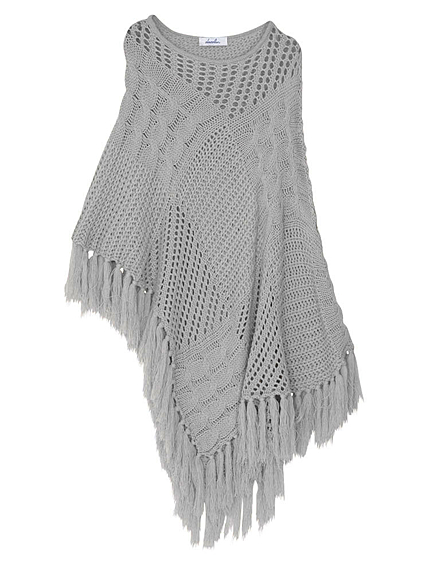 【dazzlin】フリンジニットポンチョ